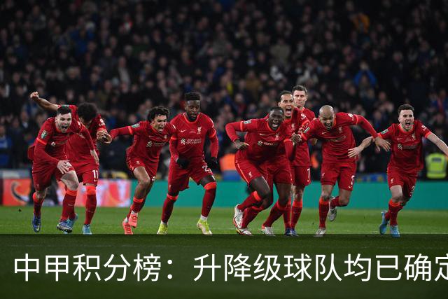 中甲积分榜：升降级球队均已确定；保级附加赛名额竞争激烈